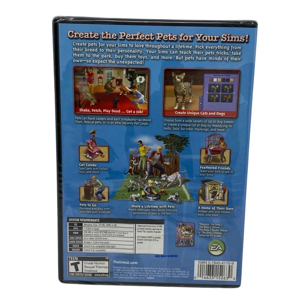 The Sims 2 Pets Expansion Pack PC CD-ROM Game EA‎ New Sealed 2006